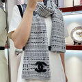 CC Scarf 180 CM In White Grey Mix Black Wool  388185