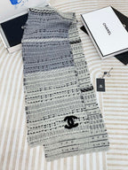 CC Scarf 180 CM In White Grey Mix Black Wool  388185