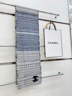 CC Scarf 180 CM In White Grey Mix Black Wool  388185