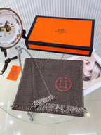 GRANITE MUFFLER 180 CM SCARF IN CARAMEL BROWN CASHMERE