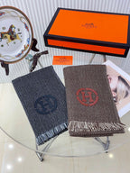 GRANITE MUFFLER 180 CM SCARF IN CARAMEL BROWN CASHMERE