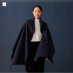 TROMPE L'OEIL STOLE IN NAVY BLUE CASHMERE