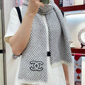 CC Scarf 180 CM In White Black Cashmere 394592