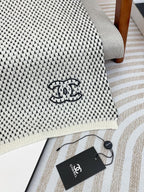 CC Scarf 180 CM In White Black Cashmere 394592