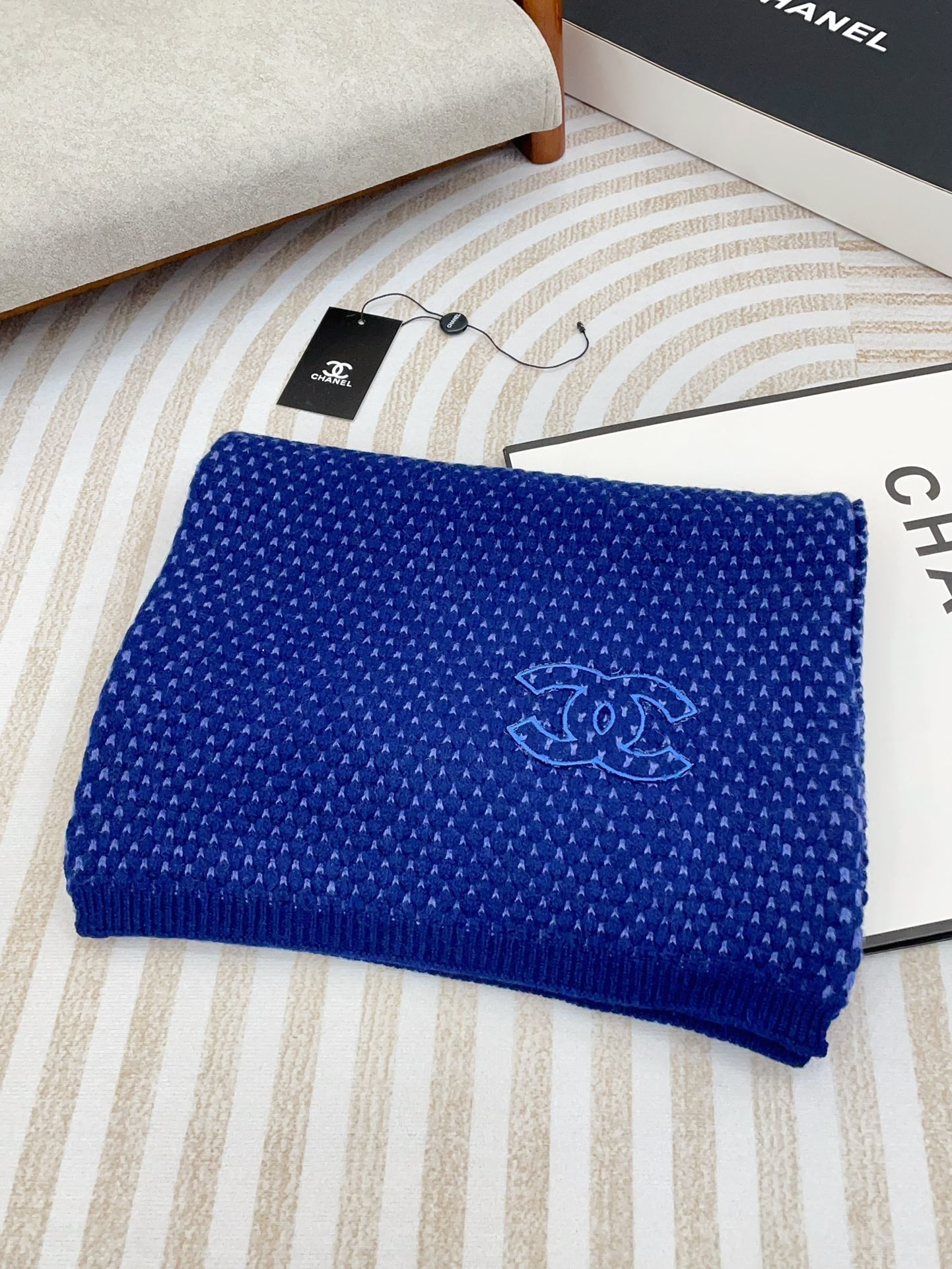 CC Scarf 180 CM In Blue Cashmere 394593