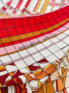 Coaching Deja-Vu Shawl 140 CM Red Colorful Cashmere And Silk 398261