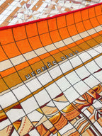 Coaching Deja-Vu Shawl 140 CM Orange Colorful Cashmere And Silk 398263