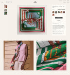 Coaching Deja-Vu Shawl 140 CM Pink Colorful Cashmere And Silk 398264