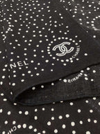 CC Square Scarf 140 CM In Black Mix White Cashmere And Silk  398280