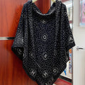 CC Square Scarf 140 CM In Black Mix White Cashmere And Silk  398280