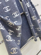 CC Scarf 190 CM In Grey Logo Print Cashmere 401170