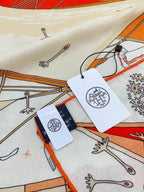 Flagship Scarf 135 CM White Colorful Cashmere And Silk 402079