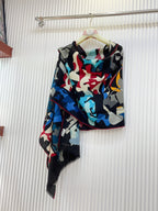 Scarf 180 CM Black Colorful Mashmere And Silk  403888