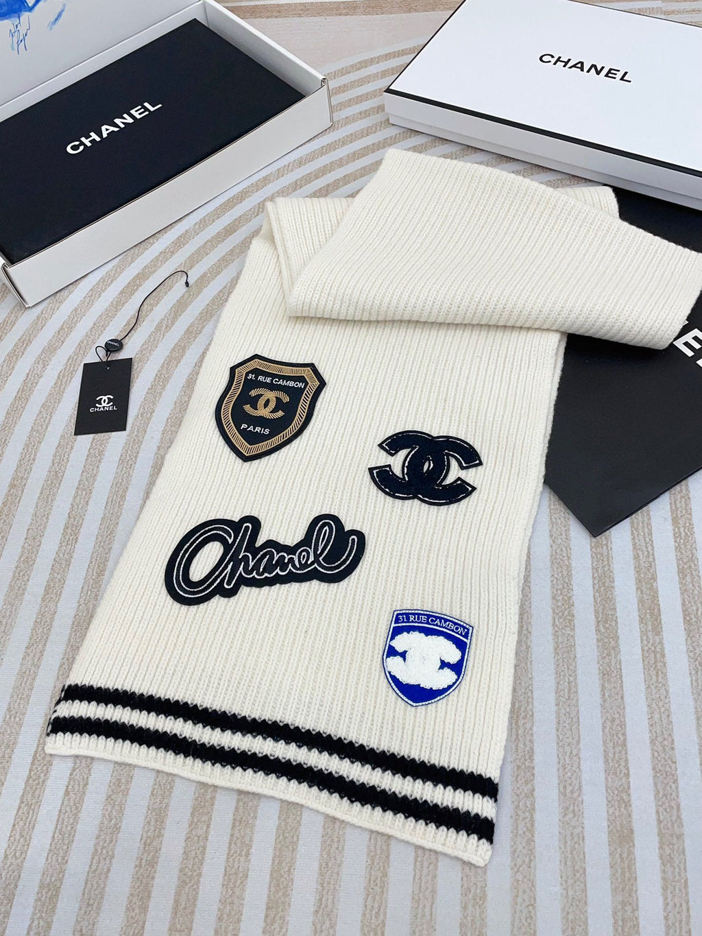 CC Scarf 180 CM In White Cashmere 405080