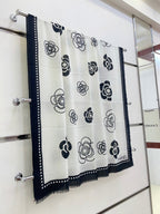 CC Scarf 190 CM In White Mix Black Cashmere  407268