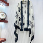 CC Scarf 190 CM In White Mix Black Cashmere  407268