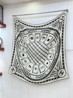 CC Square Scarf 140 CM In White Mix Black Cashmere And Silk 407279