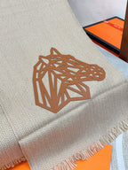 Scarf 200 CM Beige Thick Knit Fabric