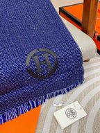 Scarf 200 CM Blue Thick Knit Fabric