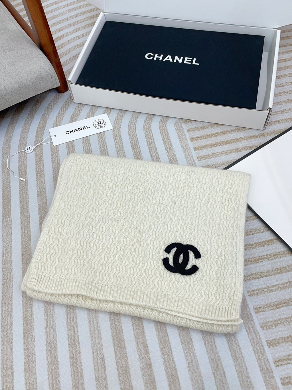 CC Scarf 180 CM In White Wool 413760