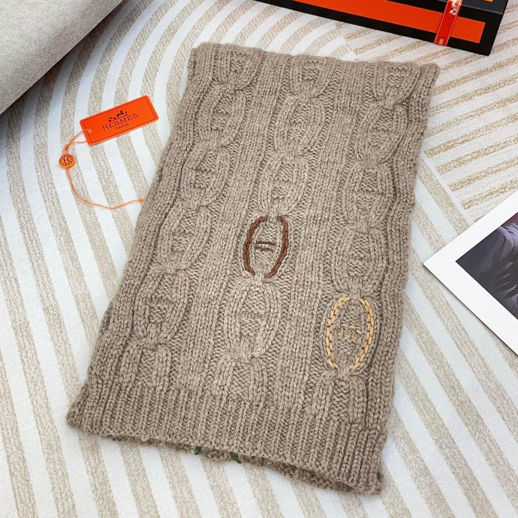 Scarf 170 CM Light Brown Cashmere Handwoven