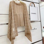CC Scarf 180 CM In Light Brown With White Stripes Cashmere 415179