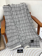 CC Scarf 180 CM In Grey With Black Stripes Cashmere 415180