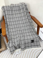 CC Scarf 180 CM In Grey With Black Stripes Cashmere 415180
