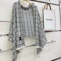 CC Scarf 180 CM In Grey With Black Stripes Cashmere 415180