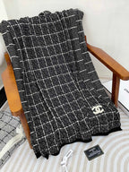 CC Scarf 180 CM In Black With White Stripes Cashmere 415181