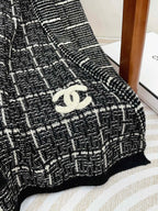 CC Scarf 180 CM In Black With White Stripes Cashmere 415181