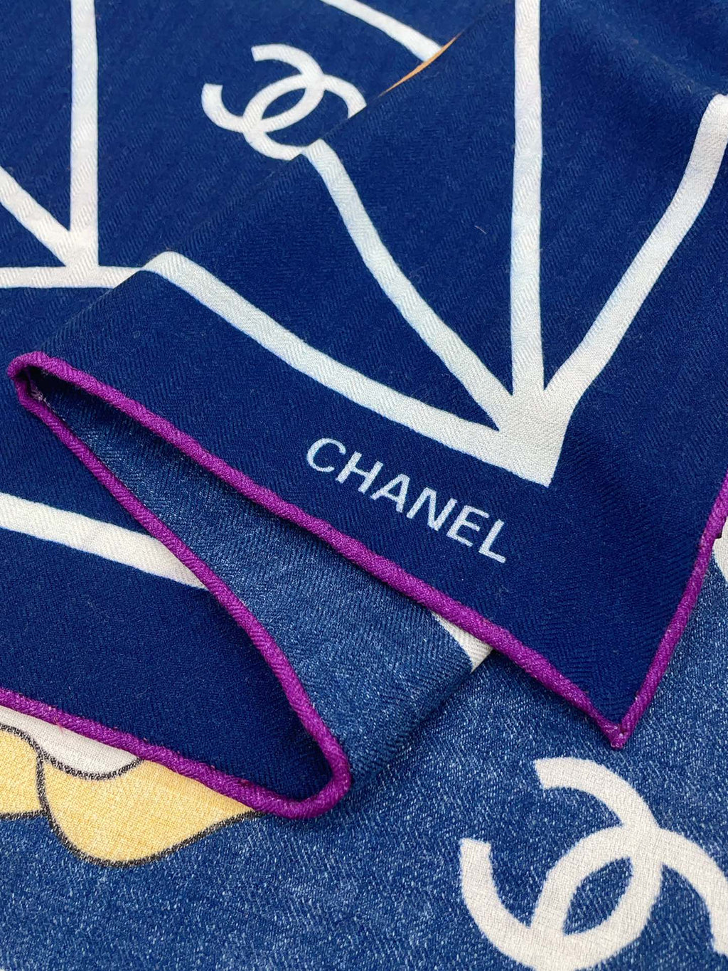 CC Square Scarf 140 CM In Dark Blue Colorful Cashmere Silk 418207