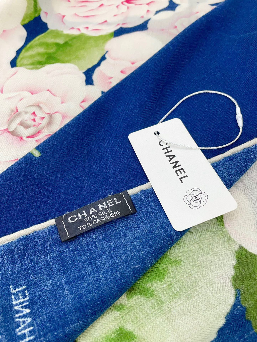 CC Square Scarf 140 CM In Blue Colorful Cashmere And Silk 418215