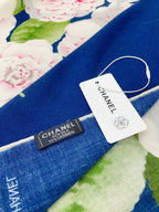 CC Square Scarf 140 CM In Blue Colorful Cashmere And Silk 418215