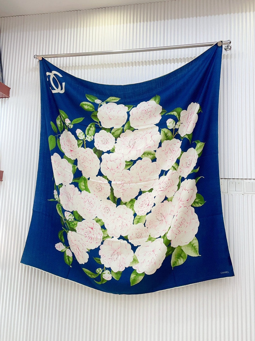 CC Square Scarf 140 CM In Blue Colorful Cashmere And Silk 418215