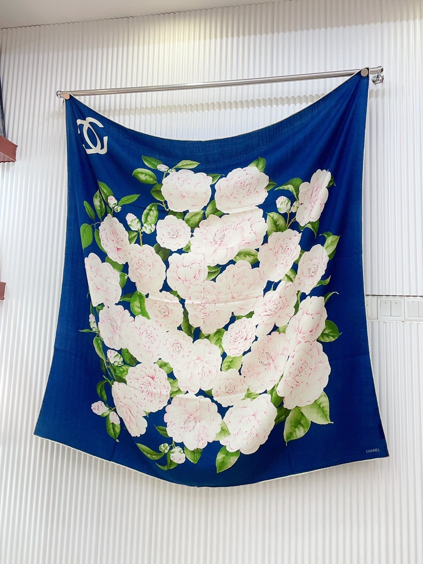 CC Square Scarf 140 CM In Blue Colorful Cashmere And Silk 418215