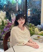 CC Scarf 190 CM In White Colorful Cashmere 418221