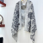 CC Scarf 180 CM In Grey Black Cashmere  419805