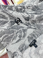 CC Scarf 180 CM In Grey Black Cashmere  419805