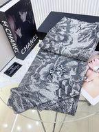 CC Scarf 180 CM In Grey Black Cashmere  419805