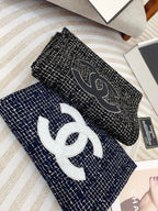 CC Scarf 190 CM In Charcoal Blue Mix White Cashmere  421408