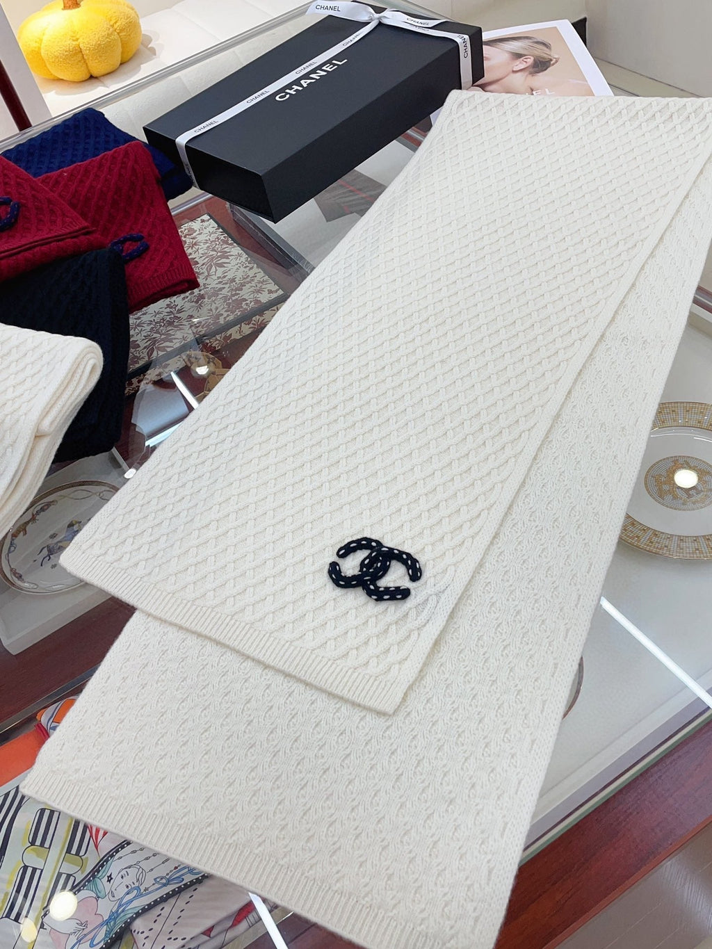 CC Scarf 170 CM In White Cashmere 421409