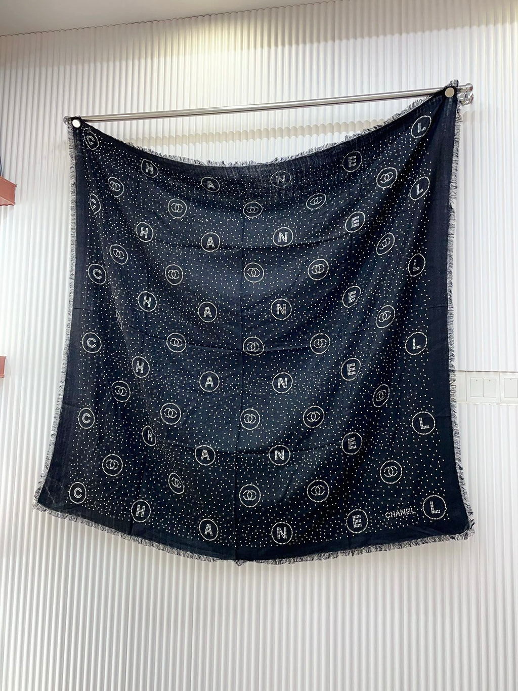 CC Square Scarf 130 CM In Black Silk 422753