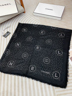 CC Square Scarf 130 CM In Black Silk 422753