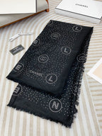 CC Square Scarf 130 CM In Black Silk 422753