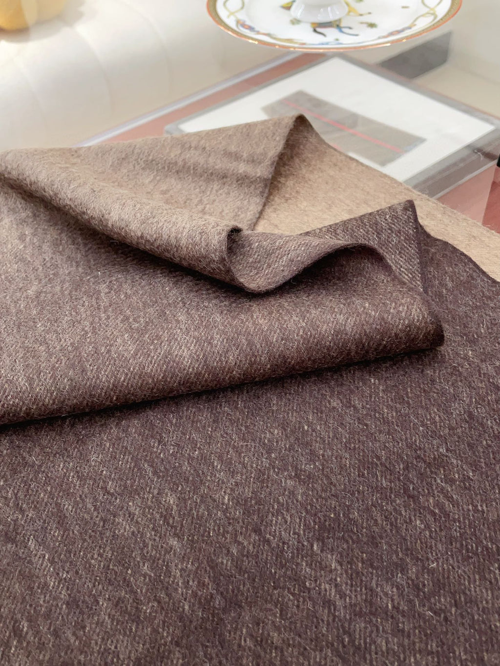 CC Scarf 180 CM In Dark Brown Mix Beige Cashmere  422763