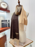 CC Scarf 180 CM In Dark Brown Mix Beige Cashmere  422763