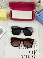 EMBOSSED LOGO SQUARE FRAME SUNGLASSES 25501 IN ACETATE