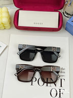 EMBOSSED LOGO SQUARE FRAME SUNGLASSES 25501 IN ACETATE