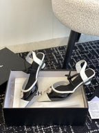 slingbacks 45 black white patent calfskin